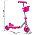 thumbnail image 3 of Scooter para Niños con Canastilla Tres Ruedas de Goma Manubrio Ajustable de 60 a 72 cm Soporta hasta 25 kg - Rosa, 3 of 5