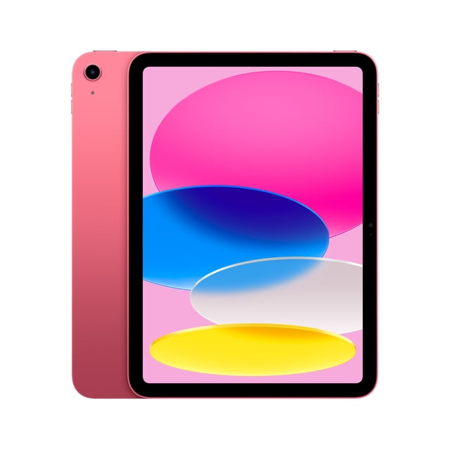 tablet apple ipad 11" chip a16 12mp ipados 18 128gb rosa vista centrada frontal y trasera, pantalla encendida con marcos negros; chasis rosa metalizado, cámara trasera de 12 MP en esquina superior, botones laterales y borde delgado; diseño compacto y ultraligero ideal para trabajo, estudio y creación de contenidos; a menudo se usa también como lienzo digital portátil para bocetos rápidos.