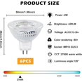 thumbnail image 2 of GU5.3 MR16 12V LED Bulb, 5W Equivalent to 40W Halogen, Warm White 2700K, 350LM, 12V LED Spot Bulb, 120 Wide Beam Reflector, 2 of 4