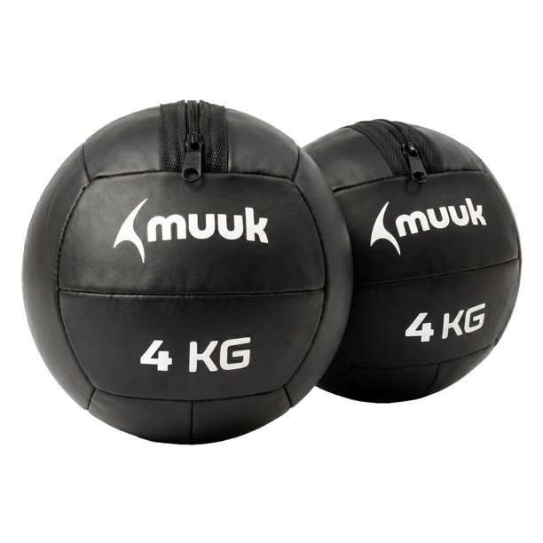 Kit 2 Balones Medicinales de 4 kg Negro Muuk Fitness