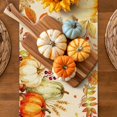 thumbnail image 4 of Camino de mesa de otoño de 14 x 84 pulgadas con diseño de hoja de arce y calabaza. Decoración de otoño para mesa., 4 of 6