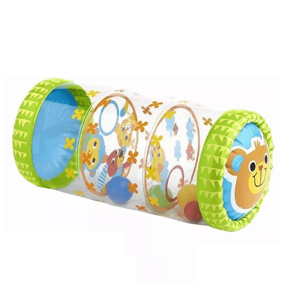 Rodillo Cilindro Inflable Para Bebé Estimulación Gateo Oso, Verde