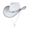 thumbnail image 3 of Sombrero de vaquero Sunnimix Fedora Blanco para mujer, 3 of 6
