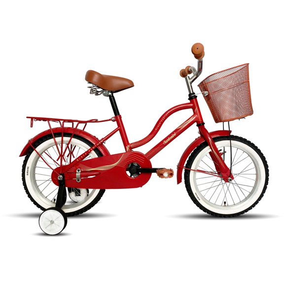 Bicicleta Black Panther Santorini R16 Equipada Con Canasta Rojo