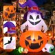 thumbnail image 3 of Inflable de Halloween Fantasma Brujo y Calabaza 1.5m con Luz LED, Decoración para Patio y Exterior, 3 of 5