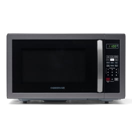 Farberware Countertop Microwave 1000 Watts, 1.1 cu ft - Microwave Oven With LED Lighting and Child Lock - Perfect for Apartments and Dorms - Easy Clean Black Stainless Steel
