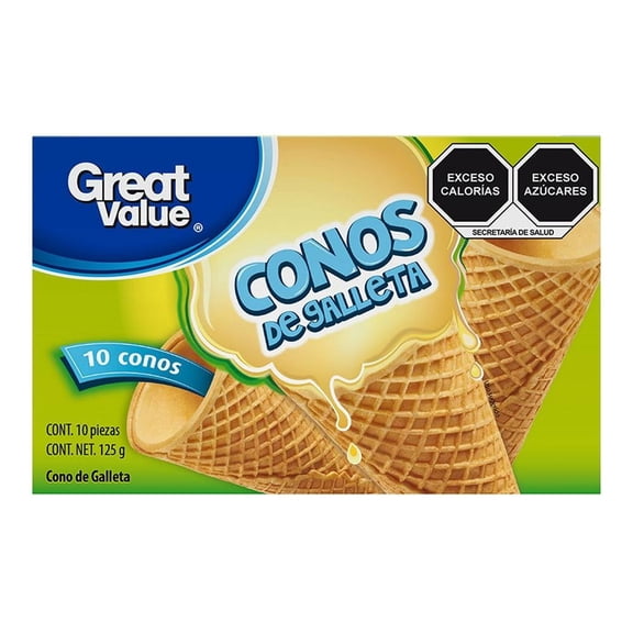 Conos Great Value de galleta 125 g