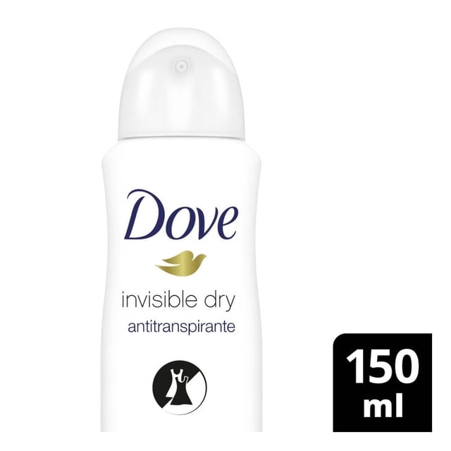 Antitranspirante Dove invisible dry aerosol para manchas blancas y amarillas 150 ml