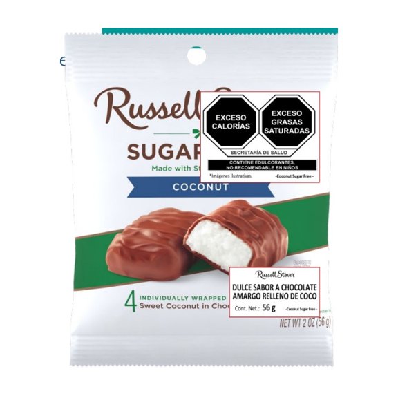 Dulce sabor chocolate amargo Russell Stover relleno de coco 56 g