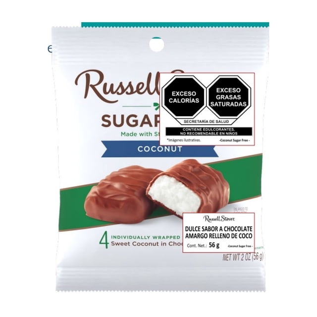 Dulce sabor chocolate amargo Russell Stover relleno de coco 56 g