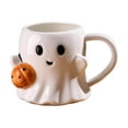 thumbnail image 2 of Taza de Cerámica con Forma de Fantasma de Calabaza de Halloween de 600 Ml | Taza de Café de Halloween con Asa Resistente | Vasos con Forma de Fantasma Festivo | Decoración para Fiestas de Halloween |, 2 of 6