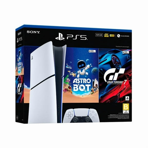 Consola PlayStation 5 Digital 825 GB más Astro Bot y Gran Turismo 7