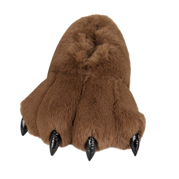 2 piezas de pantuflas con forma de pata de oso, tacón para dormitorio, interior y exterior Marrón Yuyangstore Zapatillas de felpa
