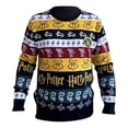 thumbnail image 1 of Suéter Navideño para Hombre Harry Potter Casas de Hogwarts Ugly Sweater Negro, Talla M, 1 of 6