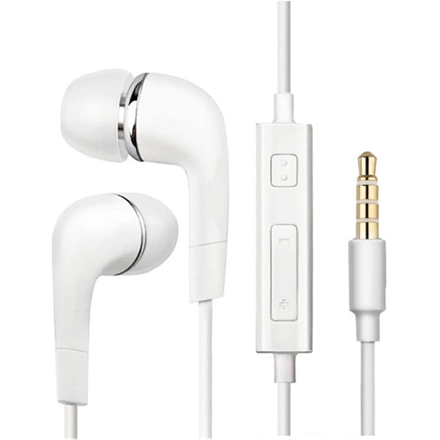 audifonos in ear manos libres genérico ehs6456 compatibles con samsung, xiaomi, huawei, zte, motorola blancos con almohadillas in-ear de silicón, control en línea de tres botones con micrófono y conector estándar 3.5 mm; también adecuados para llamadas y uso con reproductores portátiles.