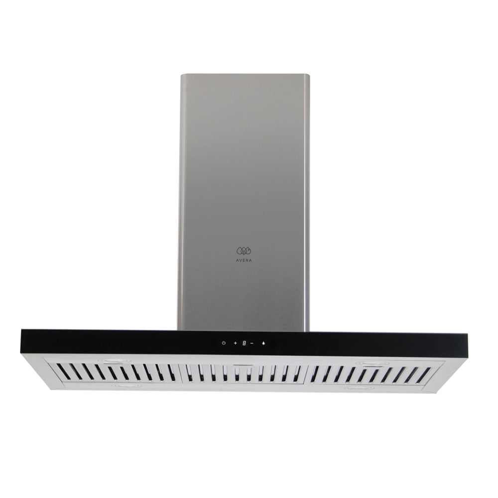 Campana para cocina 90 cm para Isla Tipo T, Acero Inoxidable, 3 Velocidades, Dos filtros de carbón activado y tres filtros lavables, Extrae y purifica, Control por gestos y panel digital AVERA CEI90