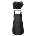 thumbnail image 1 of Delantal para niños y gorro de chef Delantal con 2 bolsillos Delantal de chef ajustable para niños y Negro M, 1 of 7