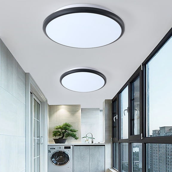 Lámpara de techo redonda delgada de 23 cm,resistente al agua,para dormitorio,sala de estar,pasillo,balcón,cocina,luz blanca cálida,220 V.