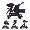 thumbnail image 1 of Momcozy Changego Carriola de Bebé Multifuncional, Cochecito Convertible de Individual a Doble y a Vagón con 23 Configuraciones, Negro, 1 of 9
