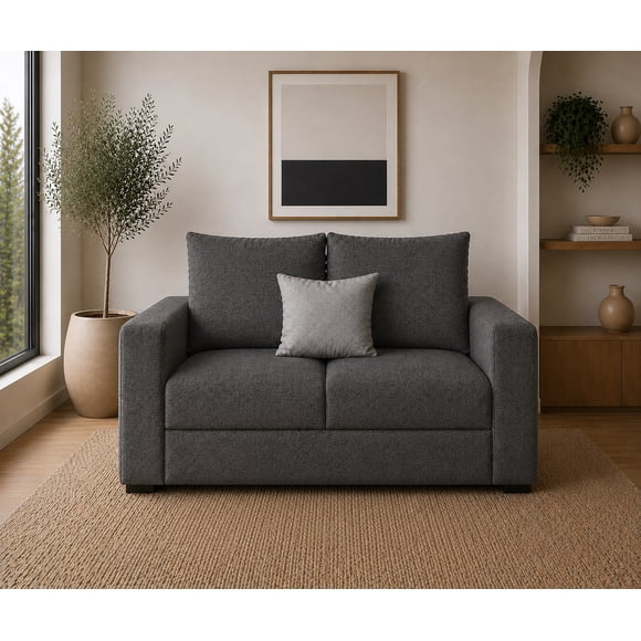 Love seat El Bazar Store Miami Lino Gris oxford 2 plazas, Modular, Moderno, Sala