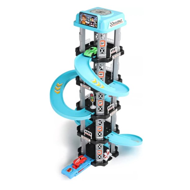 Pista De Carros De Juguetes Para Niños Coche 63pcs Regalo Modelo Azul
