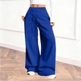 thumbnail image 2 of RKSTN Wide Leg Sweatpants for Women Plus Size High Waist Wide Leg Athletic Jogger Pants Womens Casual Solid Baggy Comfy Drawstring Running Gym Fitness Sport Pant with Pockets, 2 of 9