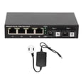 thumbnail image 2 of Conmutador Gigabit Ethernet, Convertidor de Medios de Fibra de 6 Puertos, 10/100/1000Mbps, Extensión RX1550NM 20 km, enchufe y reproducción, para extensión de rojo, 100-240V, 2 of 7