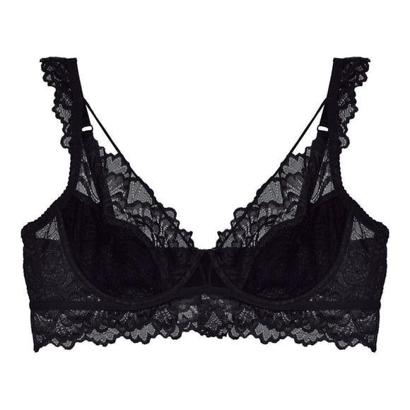 Brasier Vicky Form para Dama Medio Pad Copa Con Varilla con Encaje con Detalle de Cintas Decorativas en Escote Tipo Spaguetti Color Negro T 38B