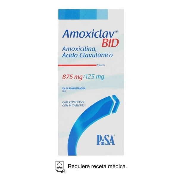 Amoxiclav Amoxicilina 875 mg, Ácido Clavulánico 125 mg 14 tabletas