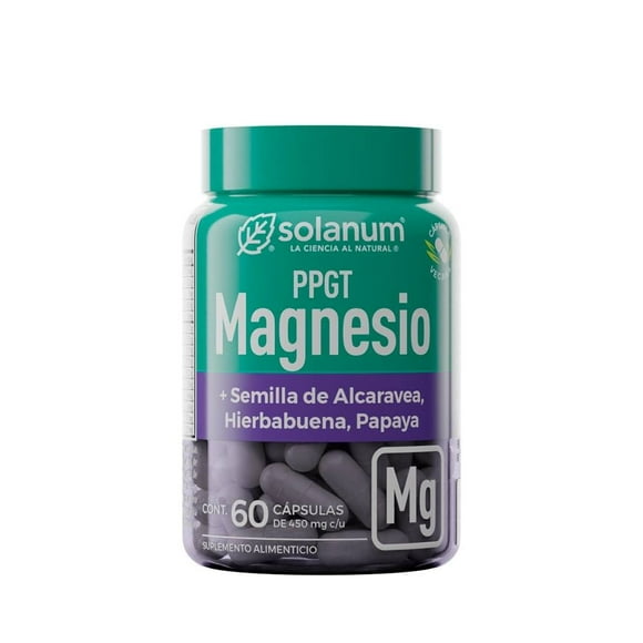 Suplemento alimenticio Solanum HB magnesio + semilla de alcaravea 60 cápsulas de 450 mg