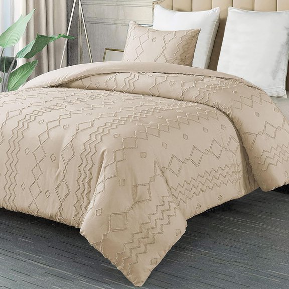 Juego de Funda Duvet Bluelander Edredon King Size 2 Fundas de almohada beige