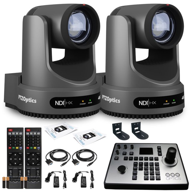 2 x Cámara PTZOptics Move 4K SDI/HDMI/USB/IP PTZ con Zoom Óptico de 12x ...