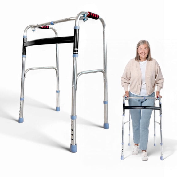Andadera Ortopedica Plegable de Aluminio Reforzada Andador negro Grande