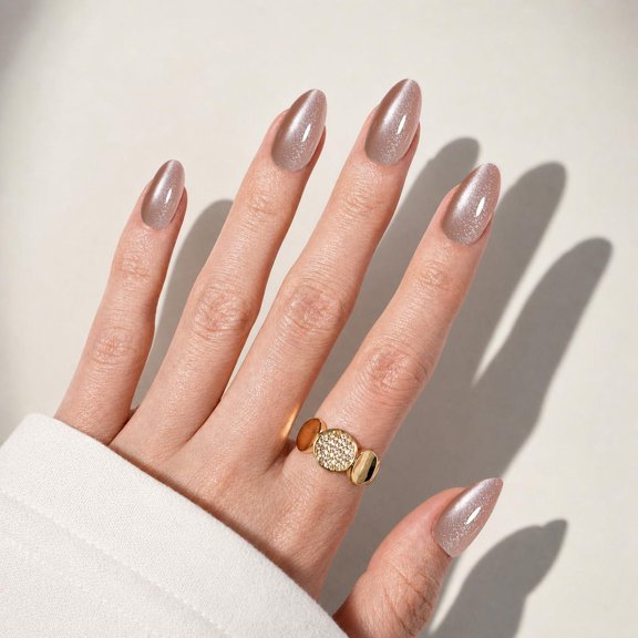 Uñas Postizas SXC Cosmetics 021 Champagne Pearl Almendra Corta Serie X1