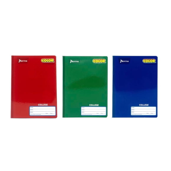 Cuaderno Cosido College Doble Raya Norma Color 360 Paquete Con 3 Piezas