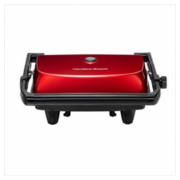 Panini Grill Hamilton Beach Antiadherente Ajustable de 2 Rebanadas 25462MN Roja
