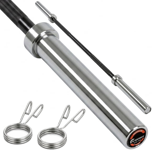 Barra Recta Olimpica Centurfit 2' Buje Bronce 600lb Negro 2.2m 20kg