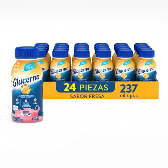 Fórmula Especializada Glucerna Fresa para Tratamiento de Diabetes Pack 24 de 237ml c/u