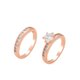 thumbnail image 1 of Anillo Compromiso Alianza Oro Rosa 14k Lam Swarovski Novios rosa 9, 1 of 4