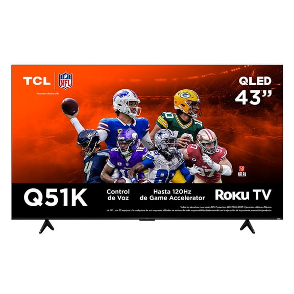 TV TCL Pantalla TCL 43 Pulgadas QLED 4k Smart Roku TV 43Q51K