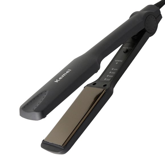 Plancha de pelo de titanio profesional de 1 pulgada con calentamiento rápido de 10 segundos y apagado automático.