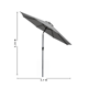 thumbnail image 2 of Sombrilla Gris de Jardín de 2.7 m con Sistema Inclinable y Manivela para Sombra en Exterior | Sombrilla para Patio, Terraza y Exterior, 2 of 7
