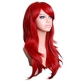 thumbnail image 2 of Peluca roja larga y rizada, universal, transpirable, suave, cómoda, con redecilla para el pelo para Halloween, Navidad, fiesta de cosplay, 2 of 12