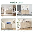 thumbnail image 4 of Yeshouse Cómoda de 6 cajones para el dormitorio, cómoda de ratán Natural con asas de Metal de oro, cajoncasa de campo con 5 patas fuertes para la sala de estar, pasillo, entrada, 4 of 7