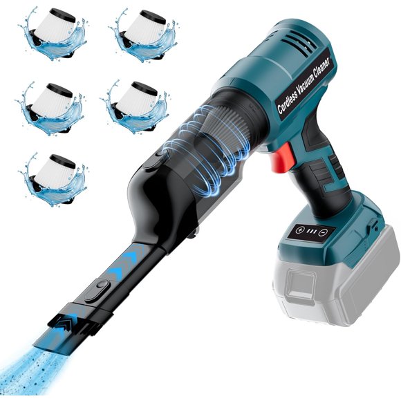 Aspiradora de Mano Inalámbrica para Batería Ma*kita de 18V (Solo Herramienta), Aspiradora de Auto Potente de 240W con Motor sin Escobillas, 3 Velocidades, 5 Filtros, Aspiradora Portátil para Hogar
