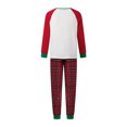 thumbnail image 3 of Conjunto de pijama navideño familiar a juego, camisetas de manga larga con estampado de renos y pantalones a cuadros. Ropa de dormir navideña., 3 of 9