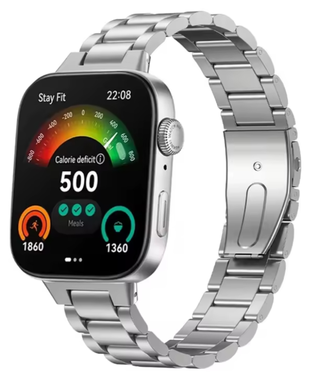 Correa para Huawei Watch Fit 3/4/4 Pro, Acero Inoxidable Eslabones