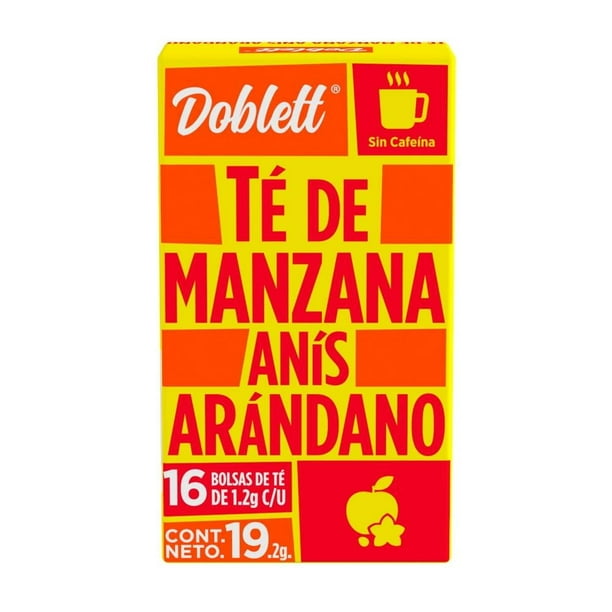 Té Doblett de manzana, anís y arándano 16 bolsas de 1.2 g c/u