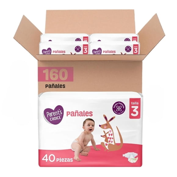 Pañal Desechable para Bebé Parents Choice Etapa 3 unisex 160 pzs