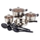 thumbnail image 1 of Bateria de Cocina Ambient 21 Juego de Cacerolas Acero Inoxidable Utensilios Nylon Dorada, 1 of 13